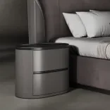 Bedside table Drum (700), Grey Amber 3